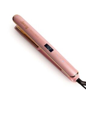 BELLAMI Pink and Gold Ceramic Flat Iron with Digital Display